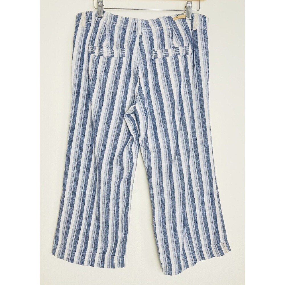 Pilcro and the Letterpress Women’s Size 8 Linen Blend Striped Cropped Pants - Picture 6 of 12